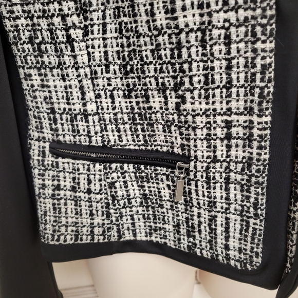 Cynthia Rowley long sleeve cropped collarless boxy blazer tweed jacket Small - Picture 6 of 12